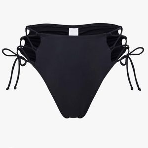 Amazon Black High Waisted Lace Up Sides Bikini Bottoms